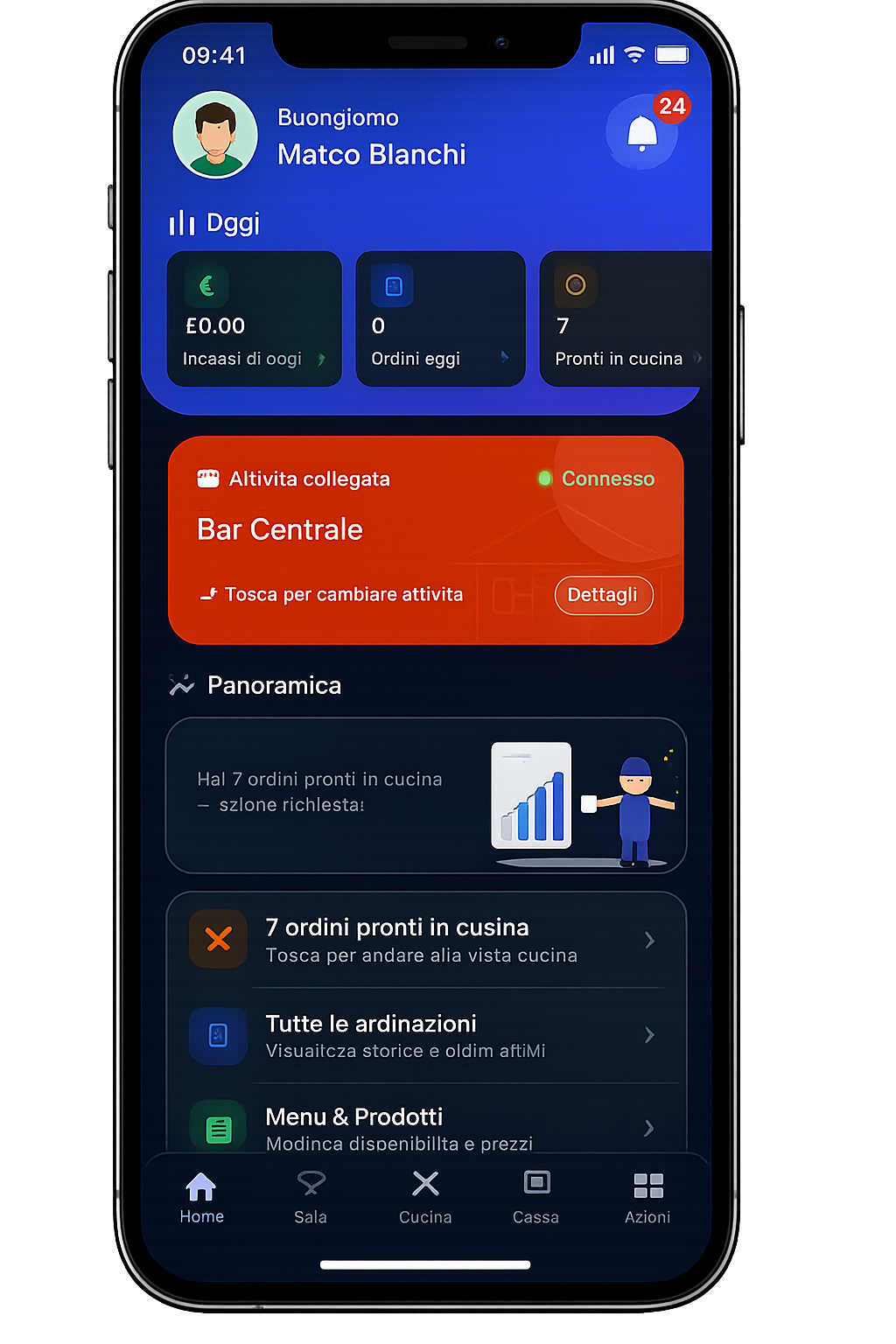 Anteprima dell'app NoteFood su smartphone